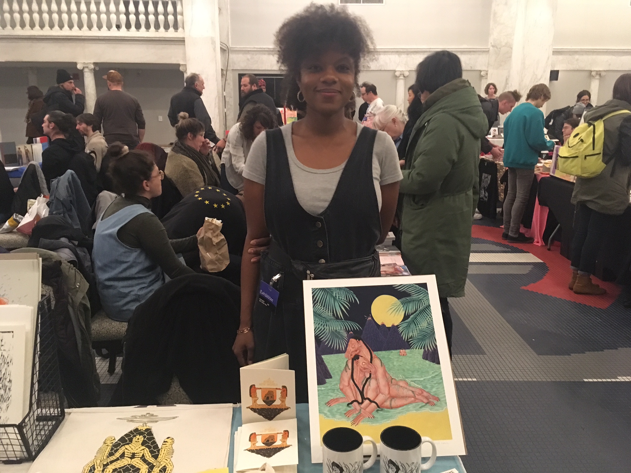 Artist Jamiyla Lowe at the Chicago Art Book Fair.