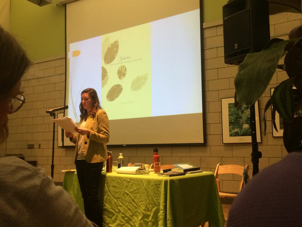 Aubry Streit Krug discusses plant life, language, and listening to the environment at the Garfield Park Conservatory. Photo: Nina Wexelblatt