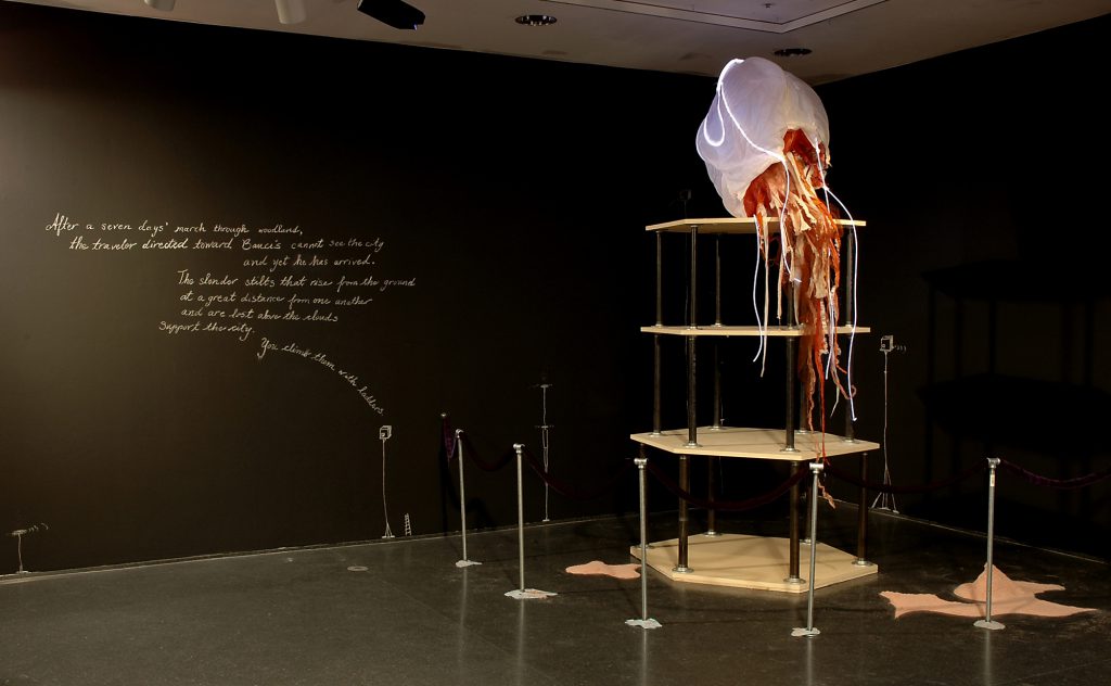 D. Denenge Duyst-Akpem, "Rapunzel Revisited: An Afri-sci-fi Space Sea Siren Tale," 2006. Installation image. Image credit: Michael Rose and Museum of Contemporary Art Chicago.