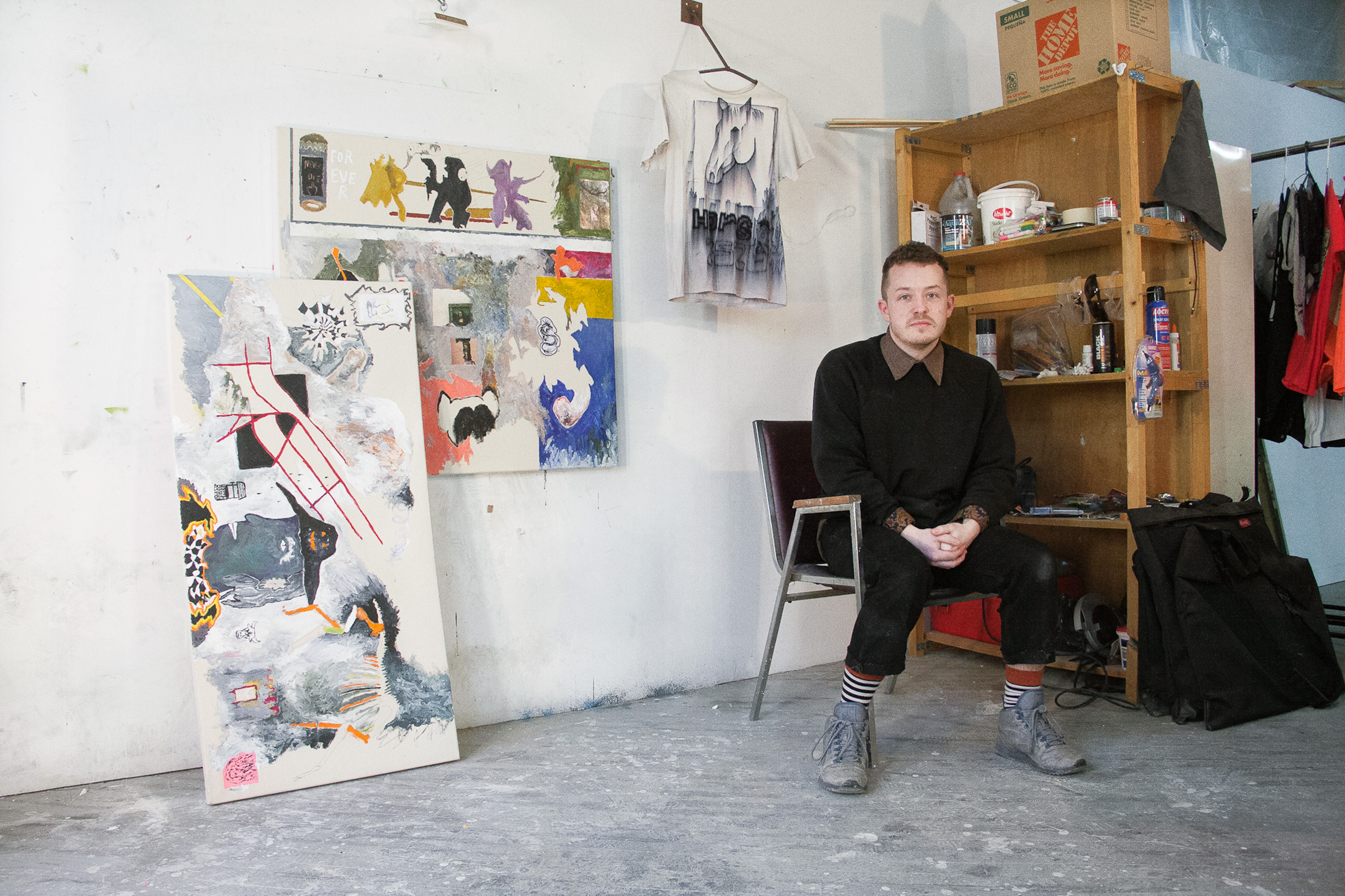 Portrait of the artist in his studio. Image credit: S. Nicole Lane.