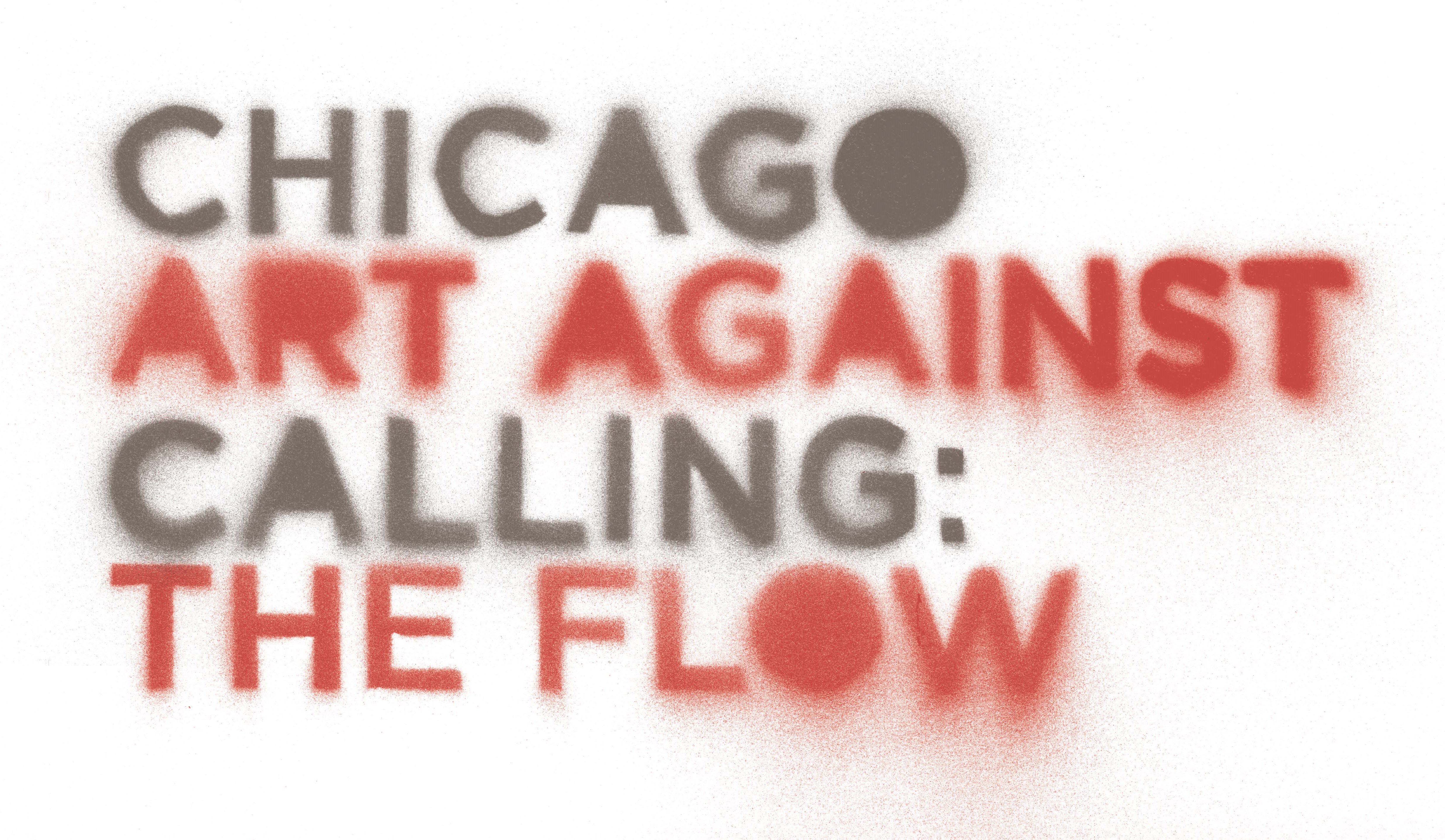 Graphic from the show Chicago Calling: Art Against the Flow at Intuit: The Center for Intuitive and Outsider Art on view through February 10, 2019.