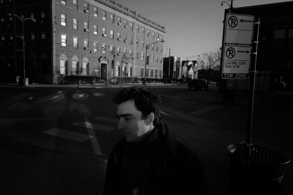 Image: Billy McGuinness, the Director of Creative Strategies at SkyART, outside the organization's community center in South Chicago.