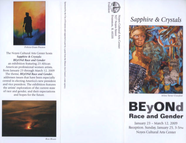 Exhibition pamphlet from BEyONd Race and Gender at the Noyes Cultural Arts Center in 2009. 