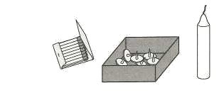 Image: a grayscale illustration of matches, a box of tacks, and a candle, demonstrating Duncker’s Candle Problem.