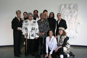 Featured Image: A group photo of Sapphire & Crystals members from the exhibition Sapphire & Crystals in Black and White, a show curated by Joyce Owens Anderson at the Ferguson Gallery at Concordia College in 2004. Photo courtesy of Joyce Owens Anderson.