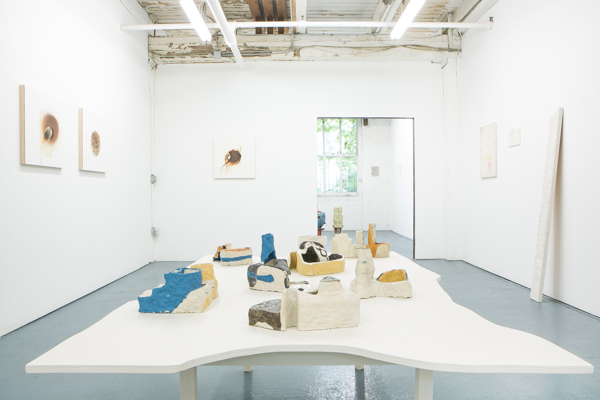 A view of the Archive of Touch exhibition at Goldfinch Gallery from the entrance of the room. Photo by Daniel Hojnacki.