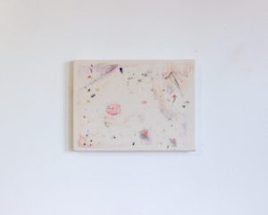 Image: Alejandro Jiménez-Flores, una noche maravillosa —a wonderful night, 2019, soft-pastels, flower petals dyes, and plaster on muslin, 9x11 in. Photo courtesy of Apparatus Projects.