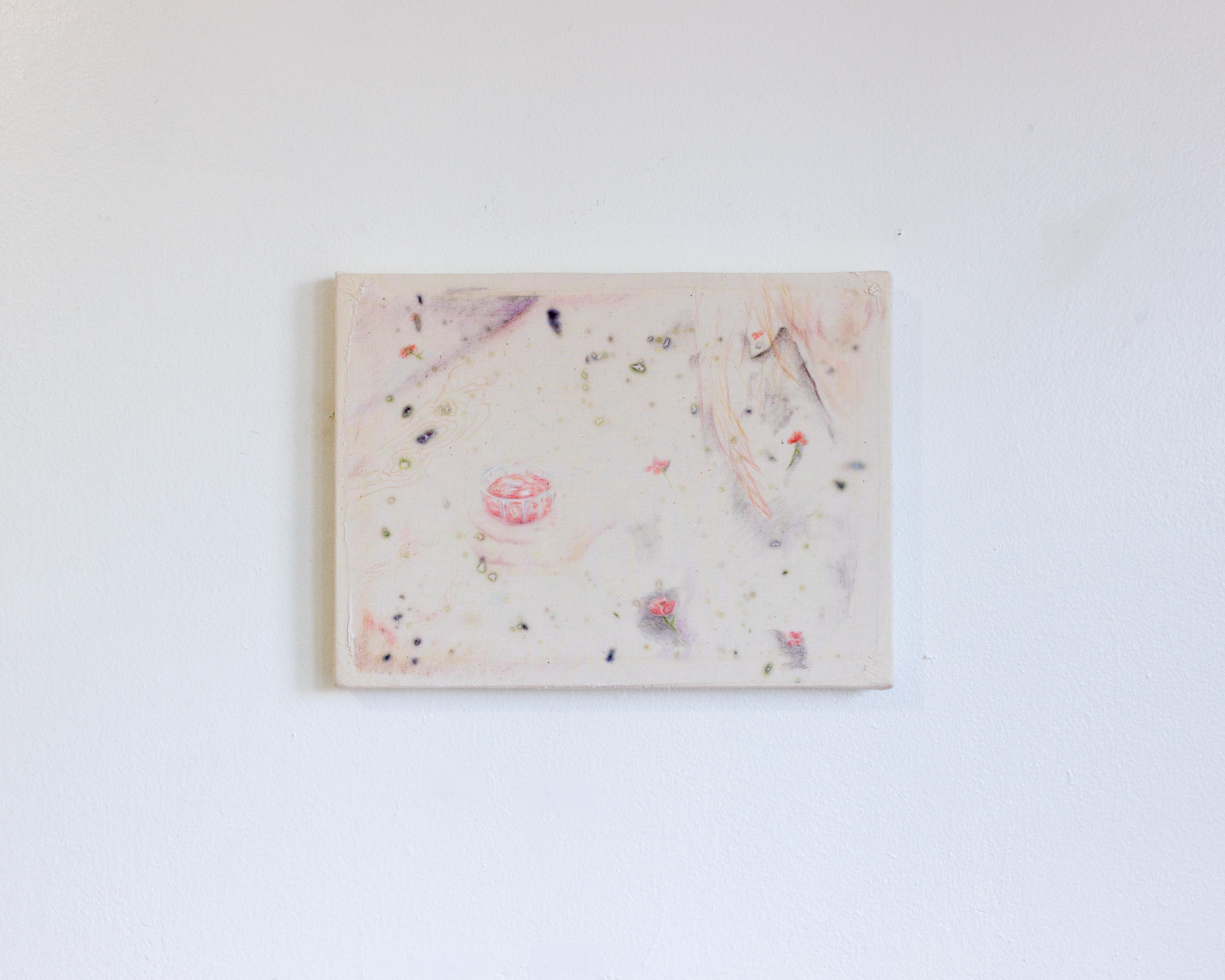 Image: Alejandro Jiménez-Flores, una noche maravillosa —a wonderful night, 2019, soft-pastels, flower petals dyes, and plaster on muslin, 9x11 in. Photo courtesy of Apparatus Projects.