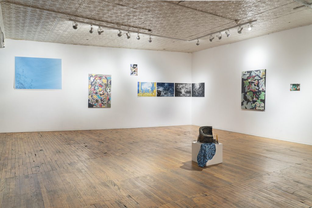 Image: An installation view of the exhibition From a Strange Place, which includes work by both Marzena Abrahamik and Jordan Martins. Image courtesy of the artist.