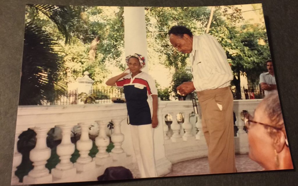 Image: Blackburn (right corner) traveled to Cuba with Dr. Burroughs (left) and her husband Charles in the 1980s. Photo of image by Wills Glasspiegel.