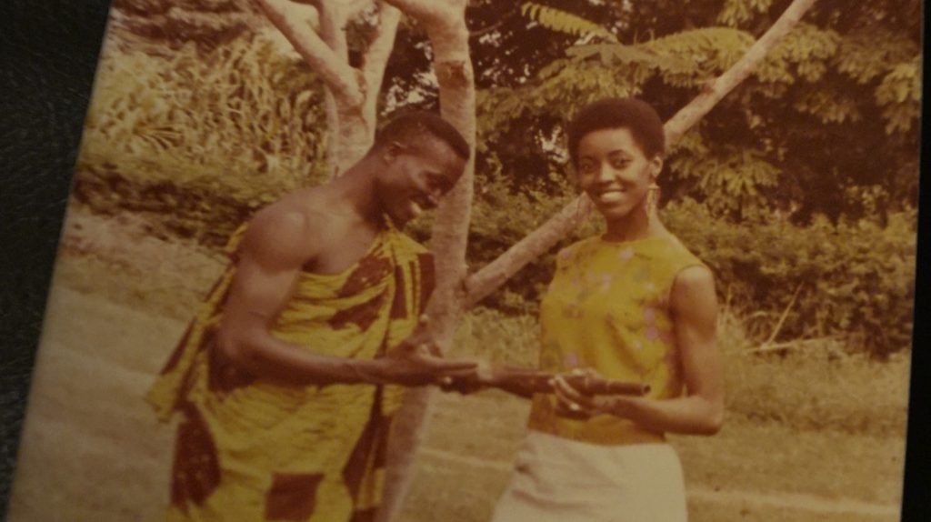 Image: Darlene Blackburn with Victor Clottey from the Ghana Dance Ensemble in Ghana, 1969. Photo of image by Wills Glasspiegel.