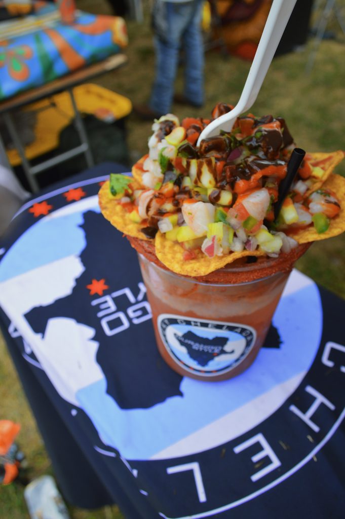 Image: Micky Chelada Mix with Ceviche Toppings at Miche Fest, 2023. Photo by Luz Magdaleno Flores