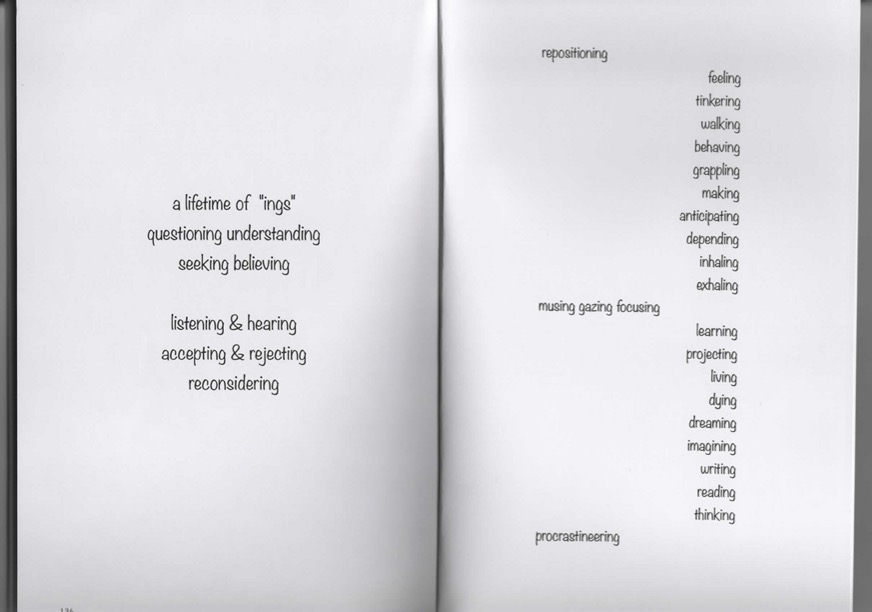 Image: Scan of two book pages. Excerpt from William Cottman's book "PRESENCE". Photo courtesy of writer.