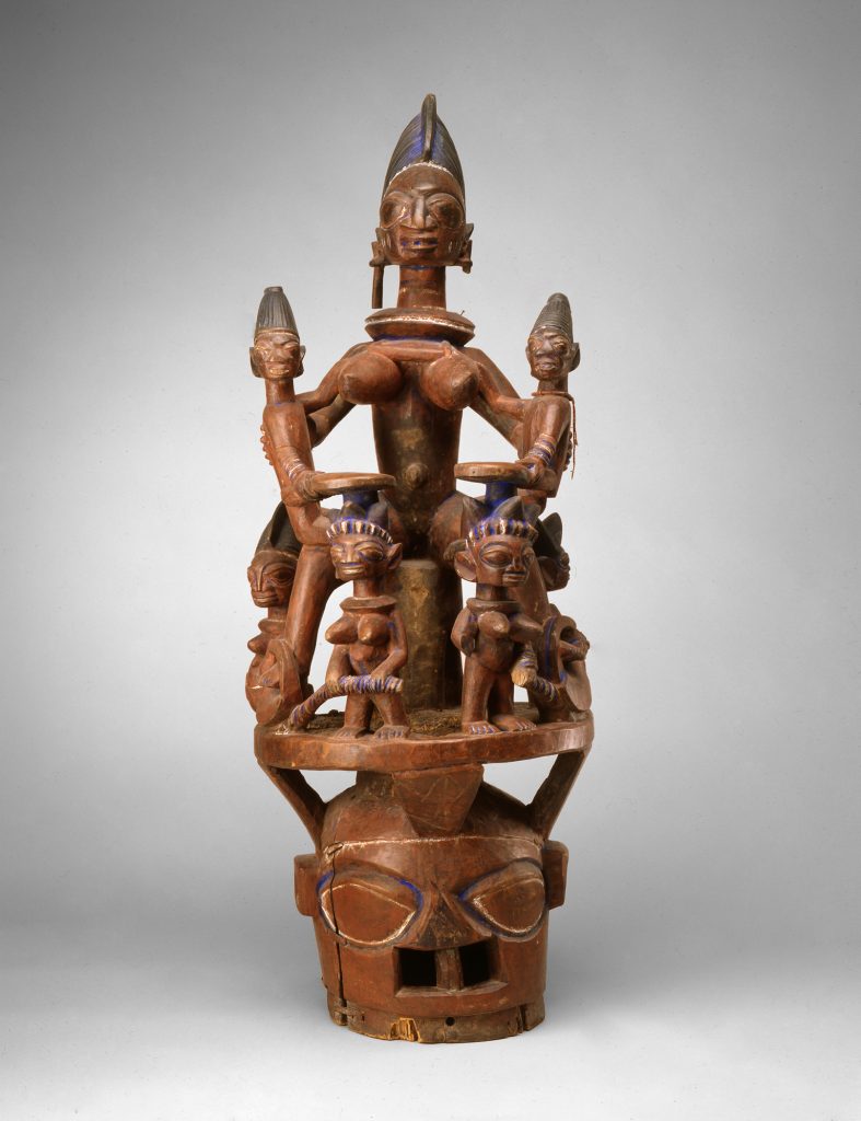 Image:  Bamgbose Epa Helmet Mask: Mother of Twins, mid-19th to early 20th-century Wood with polychrome paint. Image courtesy of Toledo Museum of Art.