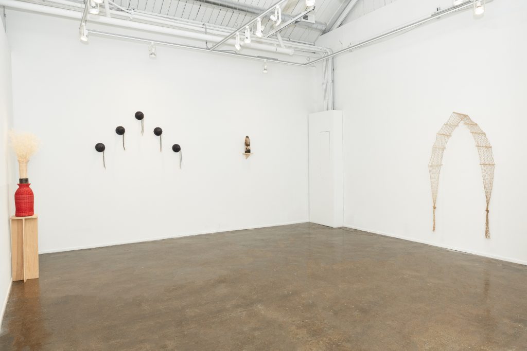 Image: ebere agwuncha, exhibition view of soft structures at Chicago Artist Coalition, 2024. Photo credit: Lyric Newbern.