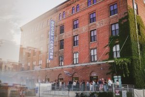 Image: A view of Bemis Center of Contemporary Arts during an exhibition opening. Photo by Ben Semisch, courtesy of Bemis Center.