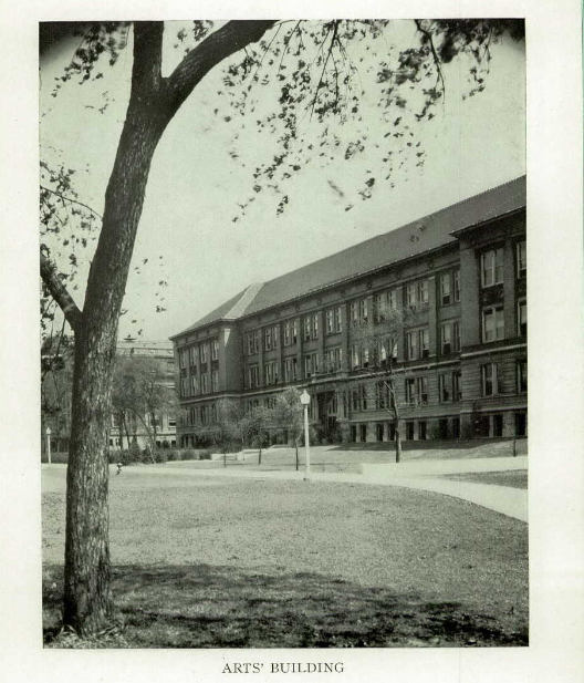 Image: Parker High's arts building as shown in it's 1929 yearbook, "The Parker Annual". Image retrieved from Newspapers.com.