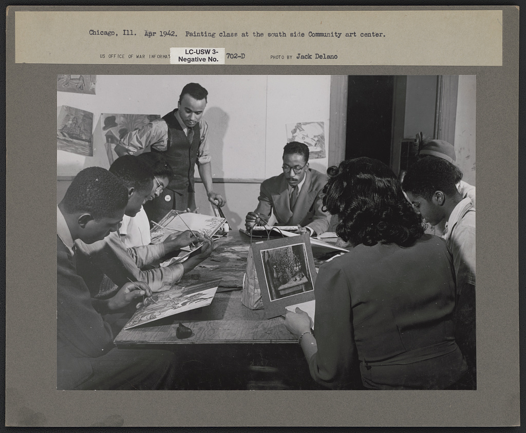 Image: Painting class at the South Side community art center (1942). Image by Jack Delano courtesy of The Library of Congress.