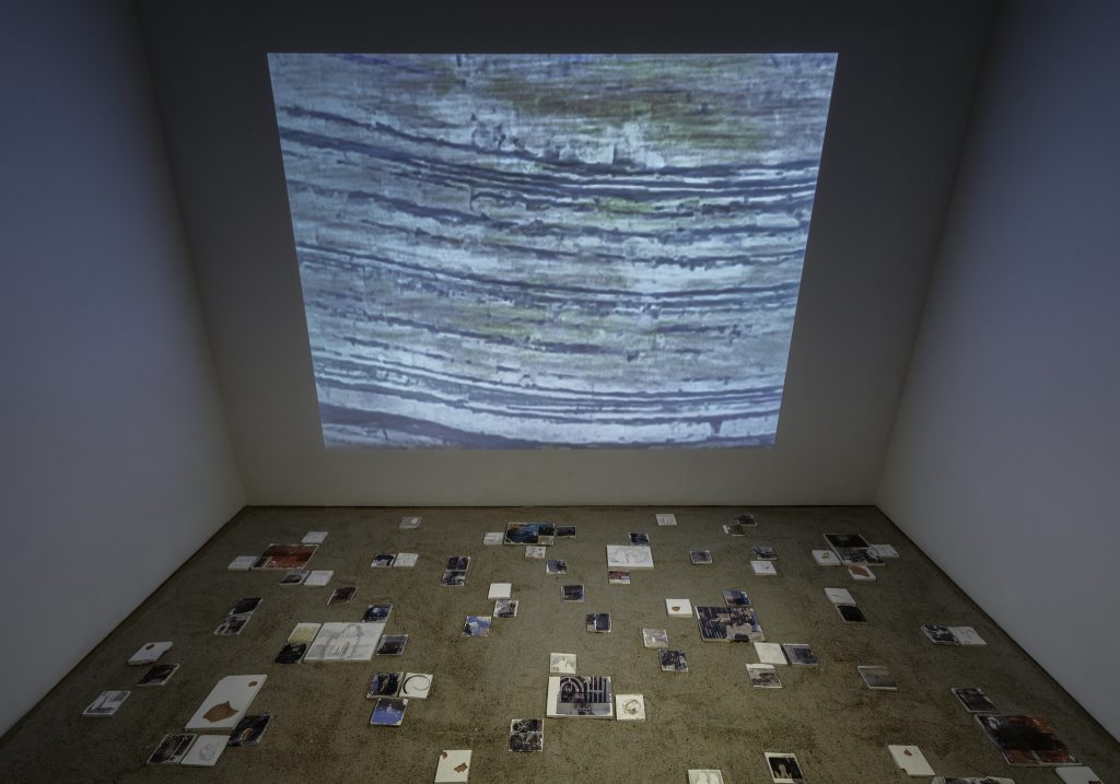 Installation image of Shifting Tongues at Charlotte Street Foundation, showing Paraíso (Entre)rrado by Kiki Serna. Photo by E.G. Schempf.