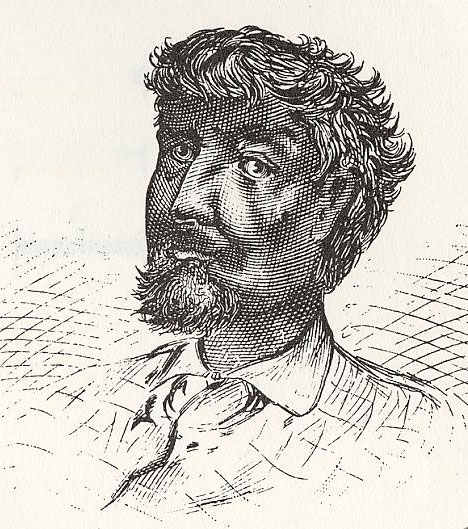 Image: This early portrait of Jean-Baptiste Pointe DuSable is an etched image of a slender-faced man wearing a collared shirt with wavy hair, a goatee, and dark skin. This depiction is taken from A.T. Andreas 1884 book History of Chicago.