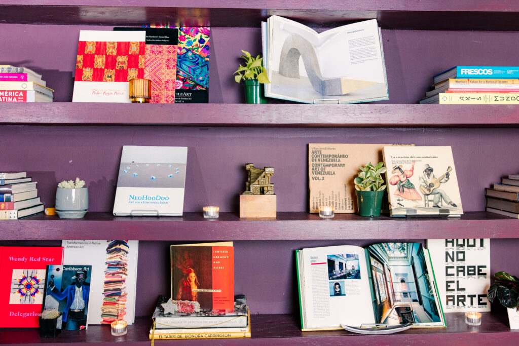 Chuquimarca's art books on view at Tala Gallery. Photo by Steven Piper courtesy of Tala Gallery.