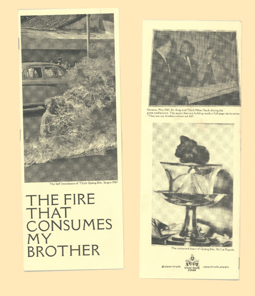 Scanned image of The Fire That Consumes My Brother zine by Johnny Willems. Risograph on yellow paper. Image courtesy of the artist.